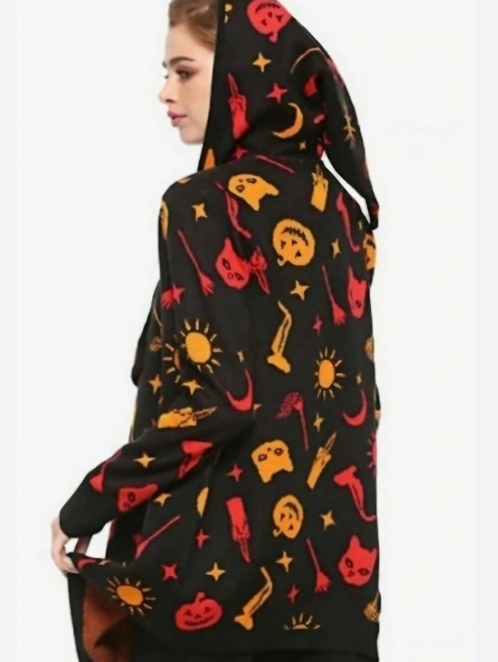 Disney Black Hooded Hocus Pocus Cardigan with Red & Orange Motifs - Picture 2 of 4